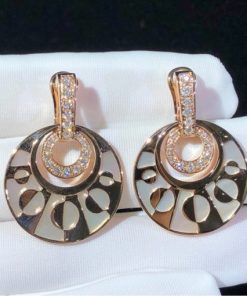 Bulgari Rose Gold Diamond Intarsio Earrings OR855959