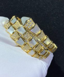 Bulgari Serpenti Bracelet Yellow Gold Diamond And Mother Of Pearl BR855296