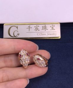 Bulgari Serpenti Earrings With Rubellite 352726 OR857722