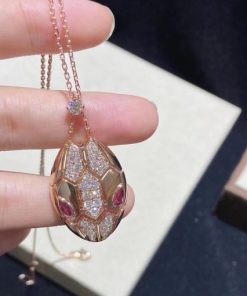 Bulgari Serpenti Rubellite Diamond Gold necklace 352748