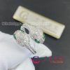 Bulgari Serpenti Seduttori double head ring set with emerald eyes and pav?? diamonds Ref.: 358094