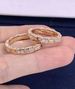Bulgari Serpenti Viper band ring set with demi-pav?? diamonds 353277