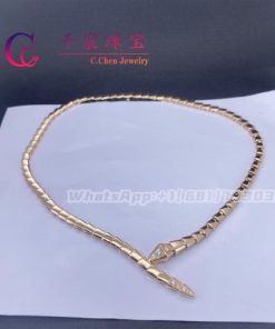 Bulgari Serpenti Viper Rose Gold Necklace Set With Demi-Pav?? Diamonds 357793
