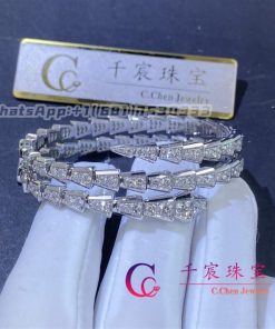Bulgari Serpenti Viper Two-Coil Bracelet White Gold And Set With Pav?? Diamonds Bracelet 357273