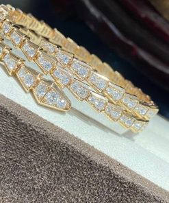 Bulgari Serpenti Viper Two-Coil Bracelet Yellow Gold And Set With Pav?? Diamonds Bracelet