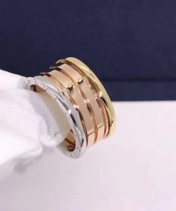 Bvlgari B.zero1 Earrings 18kt Rose Gold and White Ceramic 346464