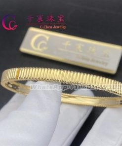 Boucheron Quatre Grosgrain Yellow Gold Bangle JBT00607