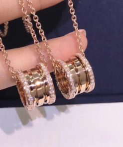Bvlgari B.zero1 Necklace Set with Pav?? Diamonds on the Spiral 346167