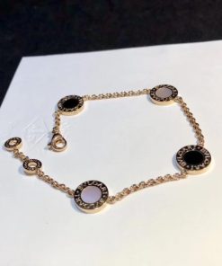 Bvlgari Flip Bracelet Rose Gold Set With Mother-Of-Pearl And Onyx BR857243