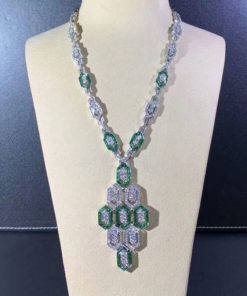 Bvlgari Serpenti Necklace Diamonds and Emeralds CL857752