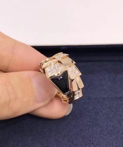 Bvlgari Serpenti One-coil Ring Set with Black Onyx Elements and Demi Pav?? Diamonds 345208