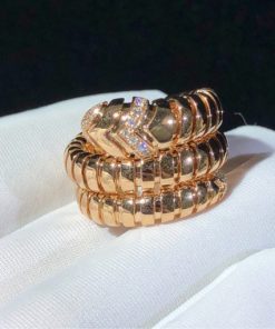Bvlgari Serpentione-coil Thin Bracelet Rose Gold and Full Pav?? Diamonds 353792