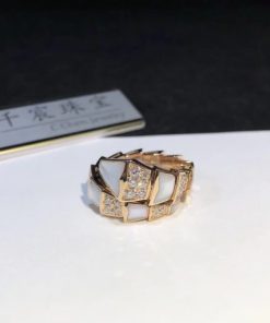 Bvlgari Serpenti Ring Set with Pav?? Diamonds and Two Emerald Eyes 354697