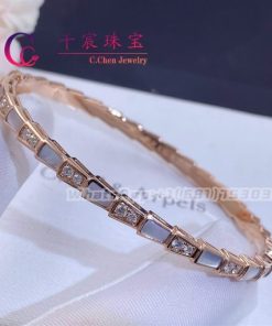 Bvlgari Serpenti Rose Gold Bracelet Set with Demi Pav?? Diamonds 355043