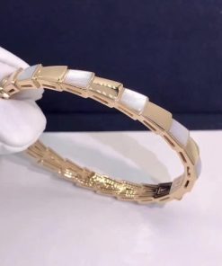 Bvlgari Serpenti Viper Bracelet Viper one-coil 18 kt white gold bracelet pav?? diamonds 360155