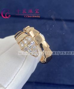 Bvlgari Serpenti Viper Ring With Full Pav?? Diamonds 353507