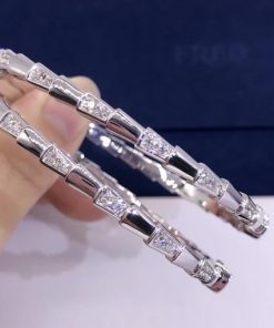 Bvlgari Serpenti Viper Slim White Gold Necklace 351090