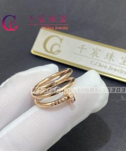 Cartie Juste Un Clou Ring 18K Rose Gold Diamonds B4210800