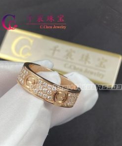 Cartie Love Wedding Band Diamond-paved Rose Gold B4087600