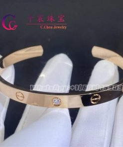 Cartier Love Bracelet 10 Diamonds Rose Gold Small Model B6047917