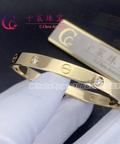 Cartier Love Bracelet 4 Diamonds Yellow Gold B6035917
