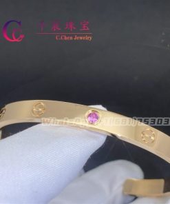 Cartier Love Bracelet Rose Gold 1 Pink Sapphire B6030017