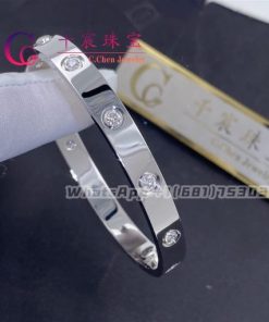 Cartier Love Bracelet White Gold 10 Diamonds B6070417