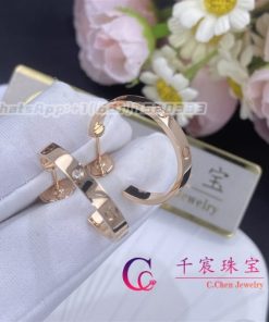 Cartier Love Earrings in 18K Rose Gold and Diamond B8301433