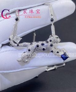 Cartier Panth??re De Cartier Necklace White Gold Sapphire And Diamonds H7000322