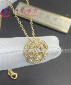 Chanel Bouton De Cam??lia Necklace Yellow Gold And Diamonds J12037