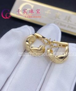 Chanel Coco Crush Earrings Quilted Motif In 18K Yellow Gold J11134