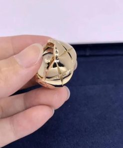 Chanel COCO Crush Ring Quilted Motif Large Version 18K yellow Gold J10574