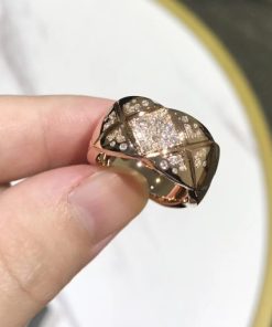 Chanel COCO Crush Ring Quilted Motif Large Version yellow gold J10862