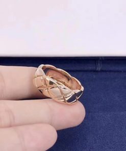 Chanel COCO Crush Ring Quilted Motif Small Version 18k Rose Gold J10817