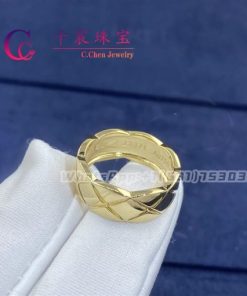 Chanel COCO Crush Ring Quilted Motif Small Version 18k Yellow Gold J10571