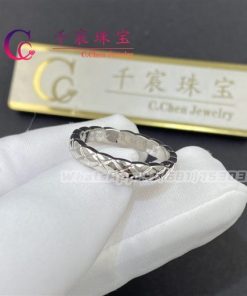 Chanel Coco Crush Ring Quilted Motif White Gold Mini Version J11793