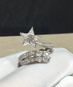 Chanel Com??te ?toile Filante Diamonds Ring 18k White Gold J2581