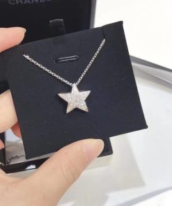 Chanel Com??te G??ode Necklace Large version 18K white gold diamonds J0869