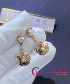 Chanel Extrait de Cam??lia earring 18K rose gold, diamonds J12119
