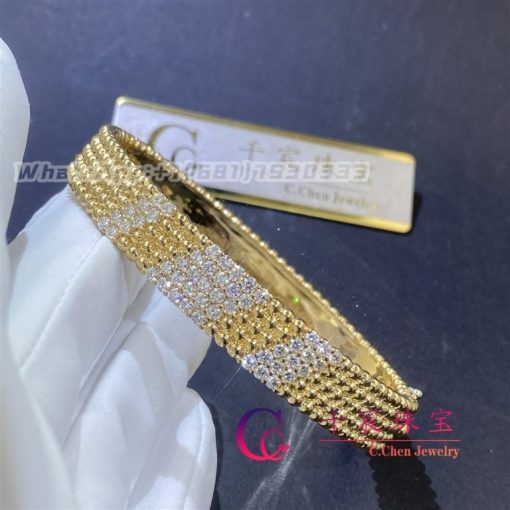 Van Cleef & Arpels Perl??e diamonds bracelet, 5 rows, medium model 18K yellow gold, Diamond VCARPFYE00 - 图片 2
