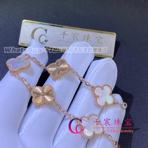 Van Cleef & Arpels Vintage Alhambra Bracelet 5 Motifs Turquoise VCARA42000 - 图片 2