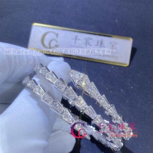 Bulgari Serpenti Viper Two-Coil Bracelet White Gold And Set With Pav?? Diamonds Bracelet 357273 - 图片 2