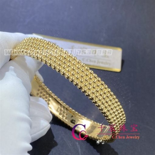 Van Cleef & Arpels Perl??e diamonds bracelet, 5 rows, medium model 18K yellow gold, Diamond VCARPFYE00 - 图片 3