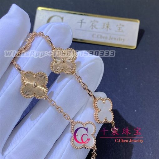 Van Cleef & Arpels Vintage Alhambra Bracelet 5 Motifs Turquoise VCARA42000 - 图片 4