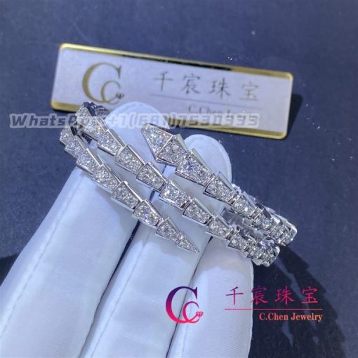 Bulgari Serpenti Viper Two-Coil Bracelet White Gold And Set With Pav?? Diamonds Bracelet 357273 - 图片 4